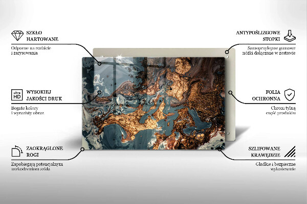 Krájecí prkénko skleněné Zlatá skalní struktura