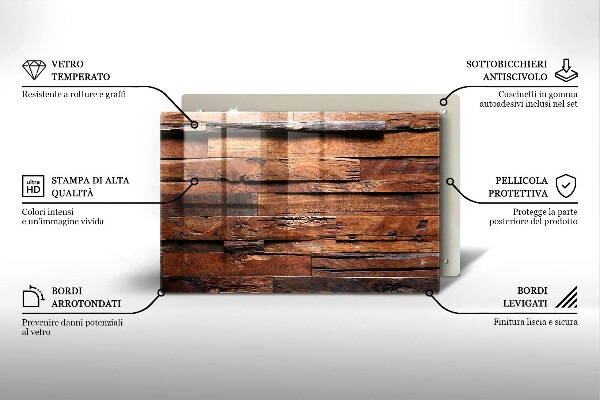 Krájecí prkénko skleněné Dekorativní dřevěné desky