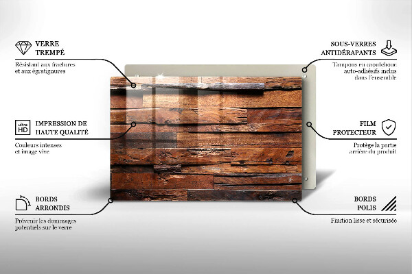Krájecí prkénko skleněné Dekorativní dřevěné desky