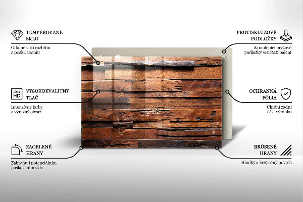 Krájecí prkénko skleněné Dekorativní dřevěné desky