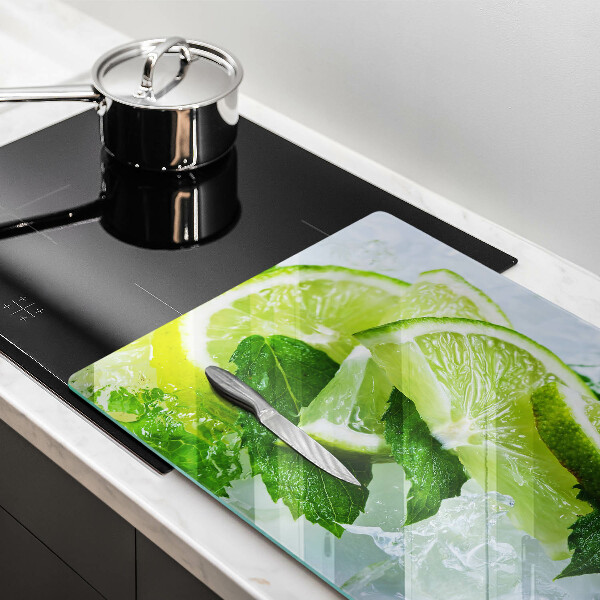 Krájecí prkénko skleněné Limetková máta a led