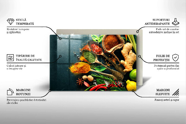 Krájecí prkénko skleněné Kuchyňské lžíce na koření