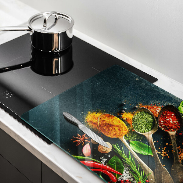 Krájecí prkénko skleněné Kuchyňské lžíce na koření