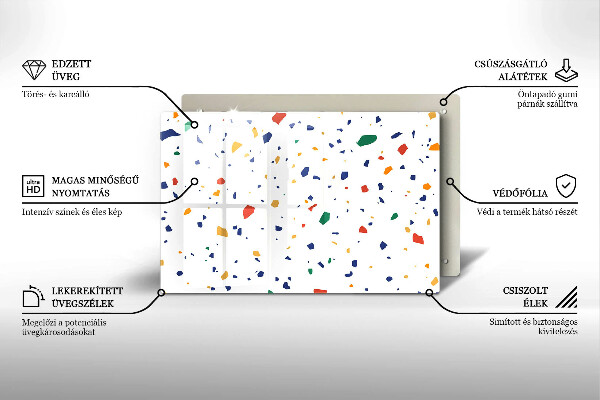 Skleněná deska do kuchyně Barevná kamenina