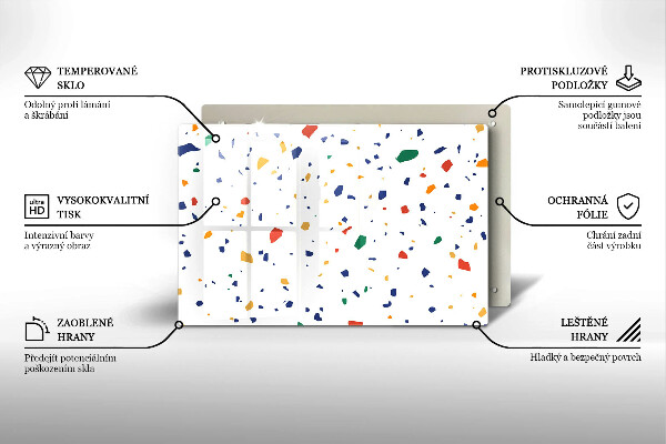 Skleněná deska do kuchyně Barevná kamenina