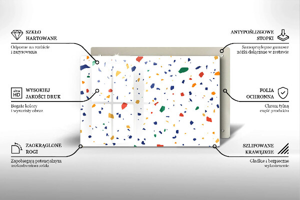 Skleněná deska do kuchyně Barevná kamenina