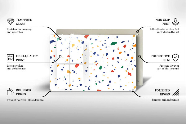 Skleněná deska do kuchyně Barevná kamenina