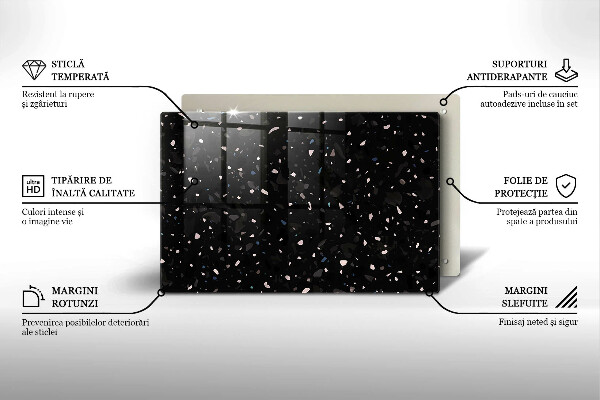 Skleněná deska do kuchyně Tmavá kamenina