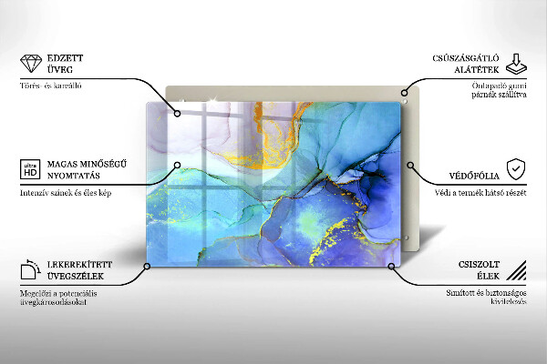 Skleněná deska do kuchyně Prasklý zlatý kámen