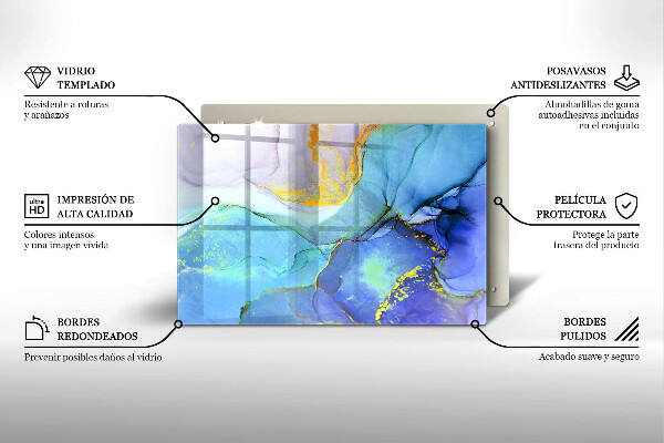 Skleněná deska do kuchyně Prasklý zlatý kámen