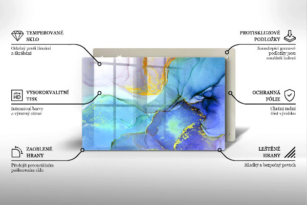 Skleněná deska do kuchyně Prasklý zlatý kámen