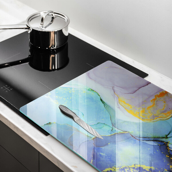 Skleněná deska do kuchyně Prasklý zlatý kámen