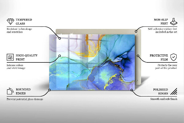 Skleněná deska do kuchyně Prasklý zlatý kámen