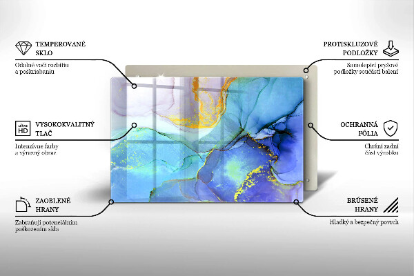 Skleněná deska do kuchyně Prasklý zlatý kámen