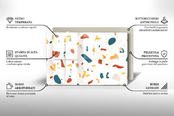 Skleněná deska do kuchyně Dekorativní kamenina