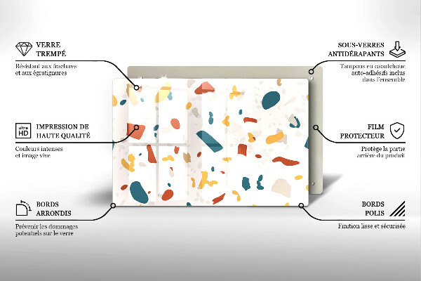 Skleněná deska do kuchyně Dekorativní kamenina