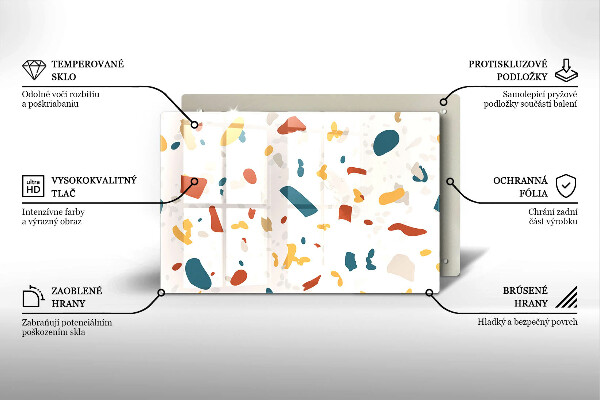 Skleněná deska do kuchyně Dekorativní kamenina