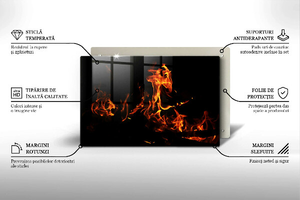 Skleněná deska do kuchyně Zapal živý plamen