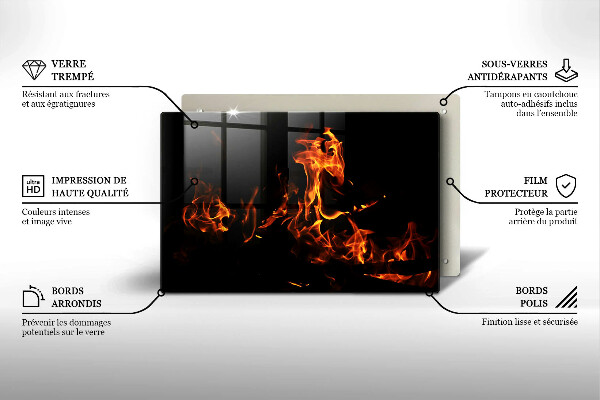 Skleněná deska do kuchyně Zapal živý plamen