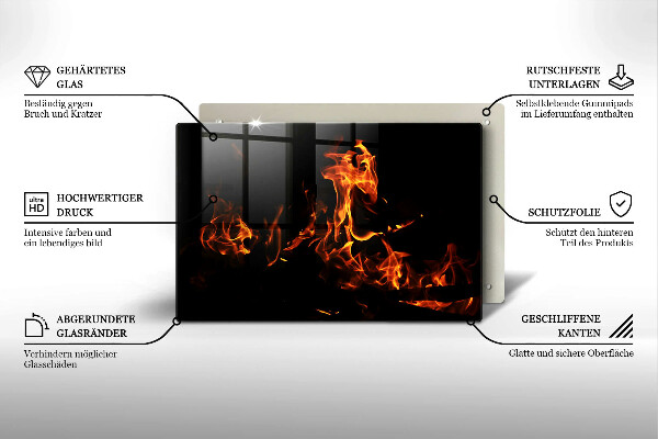 Skleněná deska do kuchyně Zapal živý plamen