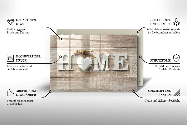 Skleněná deska do kuchyně Home