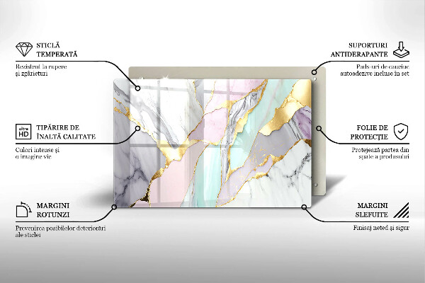 Krájecí prkénko skleněné Pastelový mramor