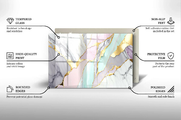 Krájecí prkénko skleněné Pastelový mramor