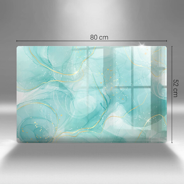 Krájecí prkénko skleněné Modrá a zlatá abstrakce