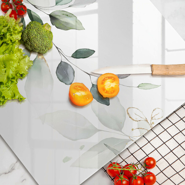 Krájecí prkénko skleněné Akvarel listy