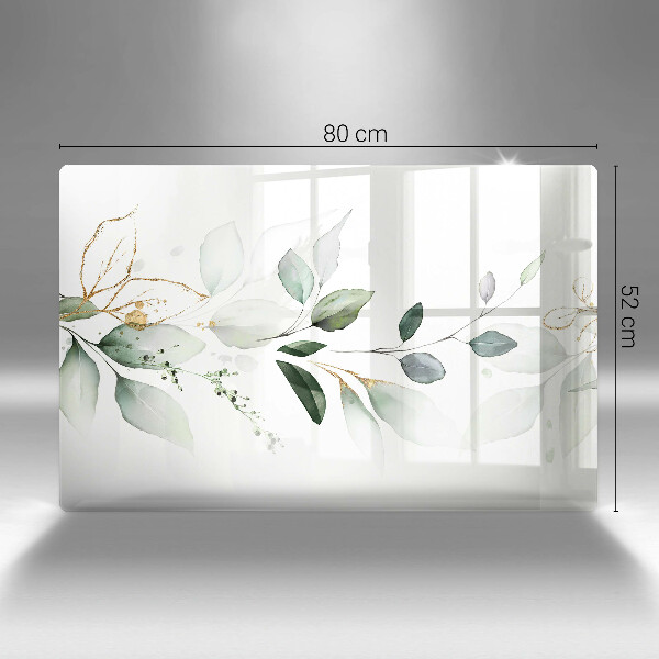 Krájecí prkénko skleněné Akvarel listy