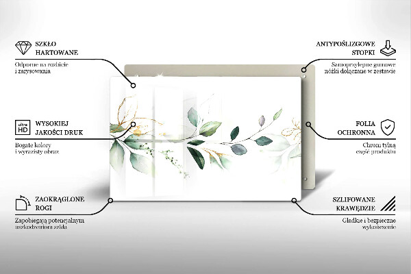 Krájecí prkénko skleněné Akvarel listy