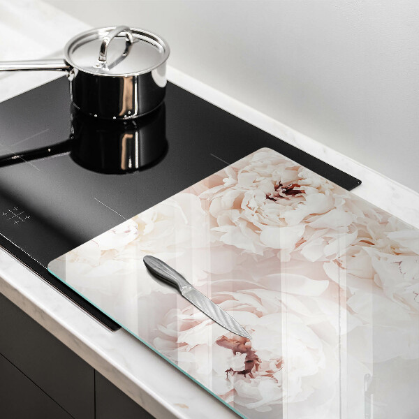 Krájecí prkénko skleněné Pastelové pivoňky