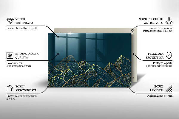 Krájecí prkénko skleněné Abstraktní hory