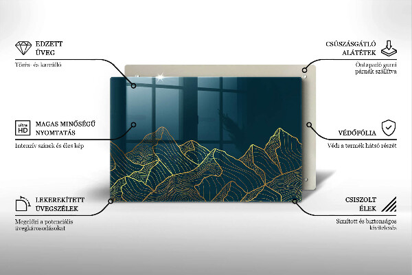 Krájecí prkénko skleněné Abstraktní hory