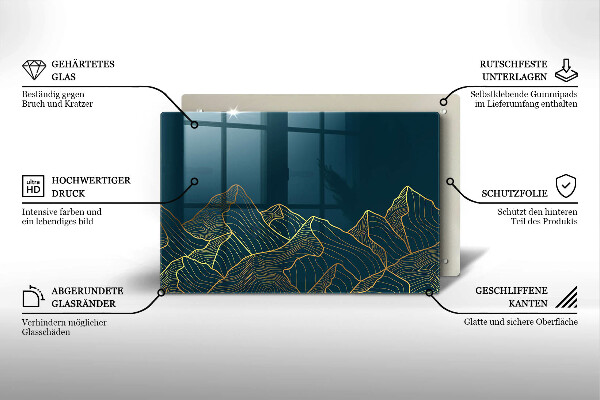 Krájecí prkénko skleněné Abstraktní hory