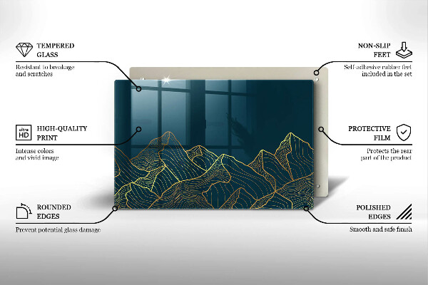 Krájecí prkénko skleněné Abstraktní hory