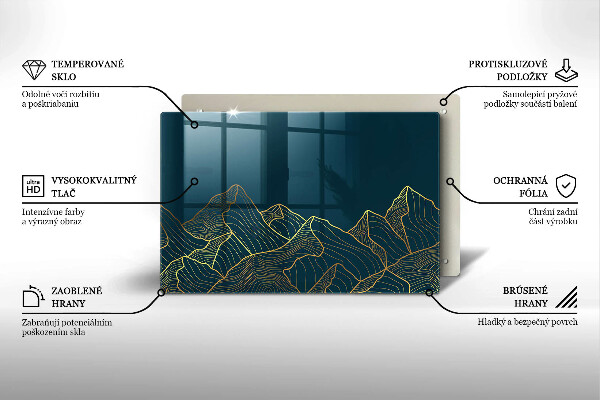 Krájecí prkénko skleněné Abstraktní hory