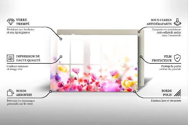 Krájecí prkénko skleněné Květinová louka