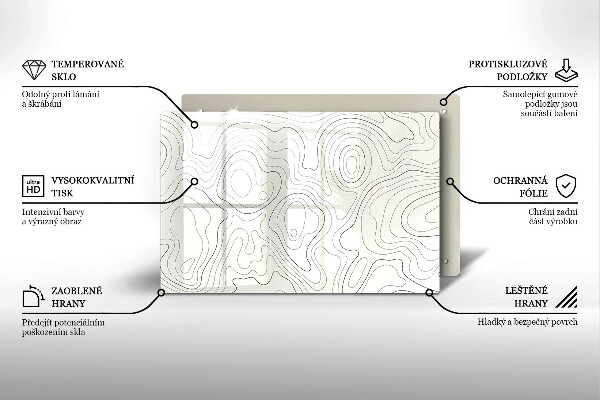Krájecí prkénko skleněné Line art design