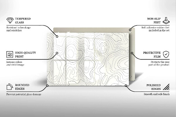 Krájecí prkénko skleněné Line art design