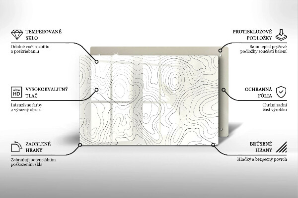 Krájecí prkénko skleněné Line art design