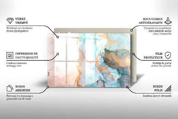 Krájecí prkénko skleněné Mramorová abstrakce