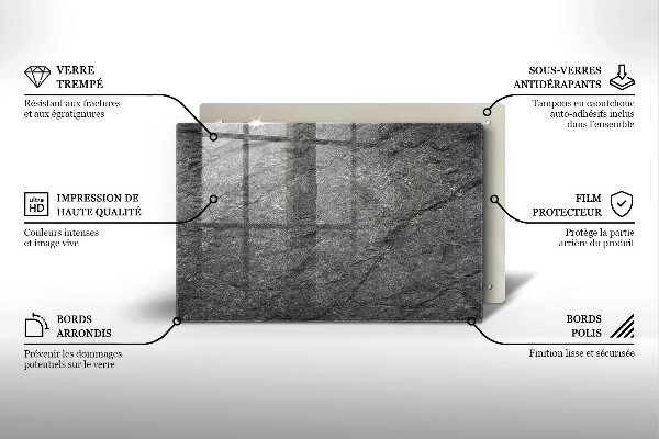 Krájecí prkénko skleněné Textura kamene