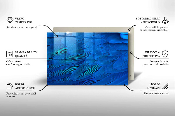 Krájecí prkénko skleněné Ptačí peří