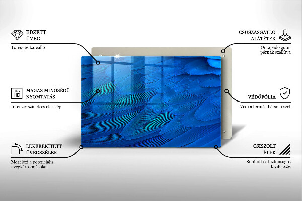 Krájecí prkénko skleněné Ptačí peří