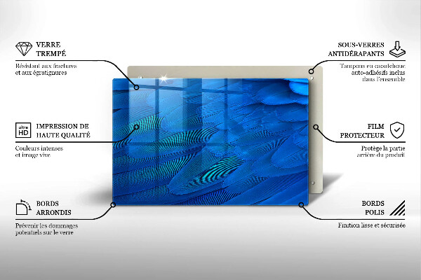 Krájecí prkénko skleněné Ptačí peří