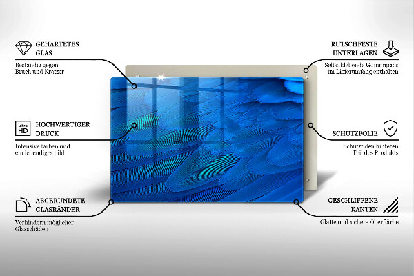 Krájecí prkénko skleněné Ptačí peří
