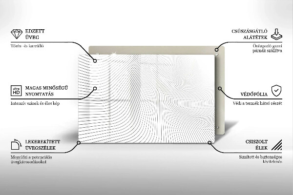 Krájecí prkénko skleněné Moderní čáry vzor