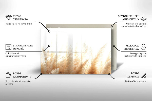 Krájecí prkénko skleněné Pampová tráva