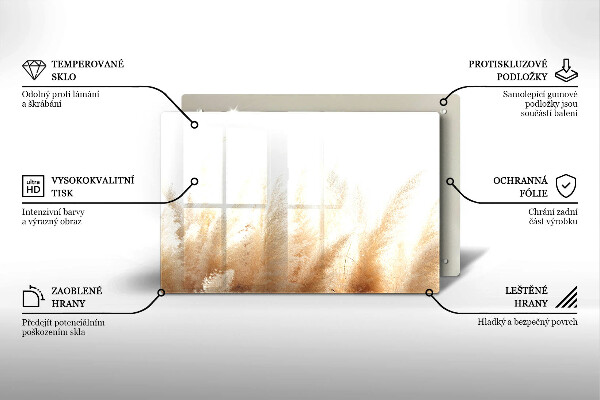 Krájecí prkénko skleněné Pampová tráva